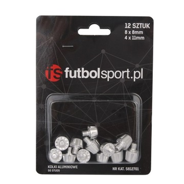 KOŁKI FUTBOLSPORT ALUMINIOWE 8X8MM + 4X11MM