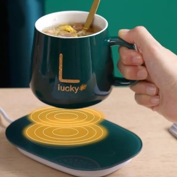 ЭЛЕКТРИЧЕСКИЙ ПОДОГРЕВАТЕЛЬ ДЛЯ КОФЕ И ЧАЯ, ЗЕЛЕНЫЙ ПОДАРОК