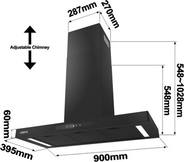 Okap ścienny Ciarra CBCB9102P