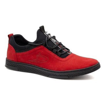 BUTY MĘSKIE SKÓRZANE POLSKIE K24 red szerokie 47
