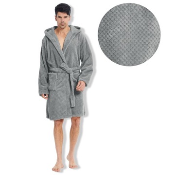 DecoKing szlafrok unisex BATH/SLEEPY/STEE/M do kolan rozmiar M ciepły
