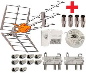 ZESTAW Antena DVB-T TELEVES DAT HD TFORCE NA 4 TV