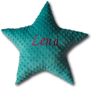 Подушка-звезда с именем, подарком, вышивкой звезд, очень мягкая и приятная.
