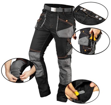 NEO SPODNIE ROBOCZE HD SLIM PASEK ROZM. XXXL
