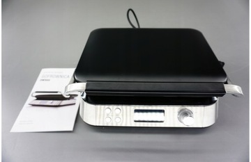 СЕРЕБРЯНО-серая вафельница, многофункциональный дисплей, регулировка температуры, 1600 Вт