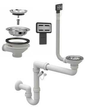 ZLEW GRANITOWY CZARNY BATERIA KUCHENNA ZAŚLEPKA NOWOCZESNY ZESTAW RENDO