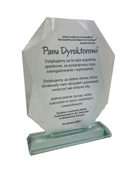 PREMIO стеклянная статуэтка, большой стержень - Гравировка, УФ