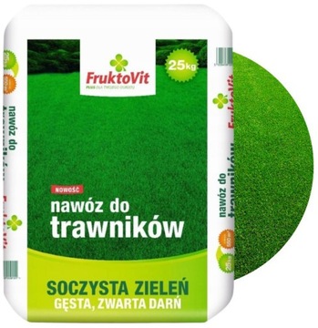 FruktoVit Plus Wiosenny nawóz WIELOSKŁADNIKOWY do trawników TRAWNIKA 25kg