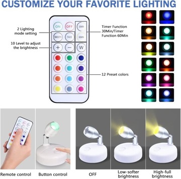 4x БЕСПРОВОДНАЯ АККУМУЛЯТОРНАЯ ЛАМПА Светодиодная фара + ПУЛЬТ ДУ