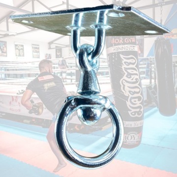 Потолочное крепление с поворотным креплением для стальных качелей-мешков-гамаков.