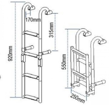 ЛЕСТНИЦА СКЛАДНАЯ U-образная, 4 СТУПЕНИ 25690