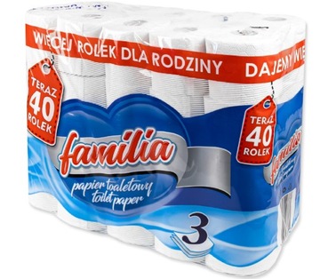 Papier toaletowy FAMILIA 3 warstwy 40 rolek biały