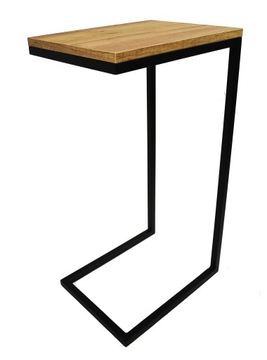 Stolik boczny no3 pod laptopa loft dąb craft złoty