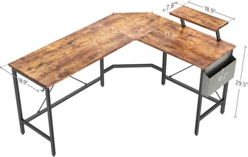 Cubiker Biurko kątowe do gier w kształcie litery L - 150 x 120 cm