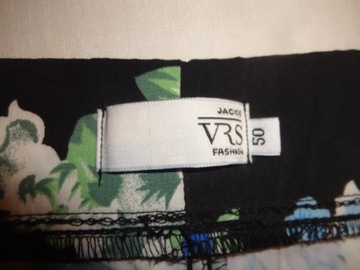 Spodnie VRS Jackie 50 na gumie czarne w kwiaty