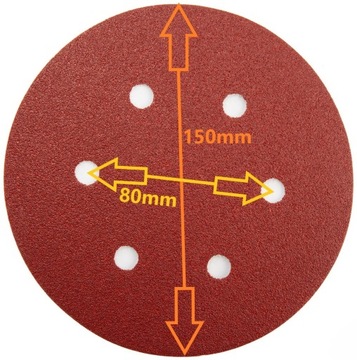 100шт НАЛИЧНАЯ БУМАГА ДИСК-ВЕЛКРО 150мм P180