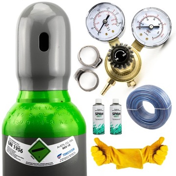 ZESTAW – MIX BUTLA GAZ 8L 150 BAR PEŁNA (ARGON + CO2) + AKCESORIA + SPAWMIX