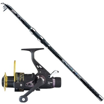 ZESTAW KARPIOWY WĘDKA JAXON TELE CARP + KOŁOWROTEK 8-łożyskowy