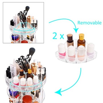 Поворотный органайзер для косметики, акриловых украшений.