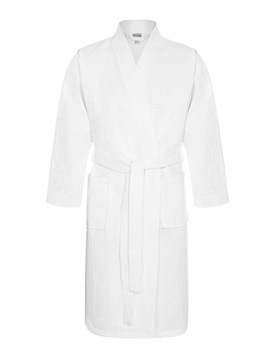 Szlafrok gofrowany kimono 619A biały S/M