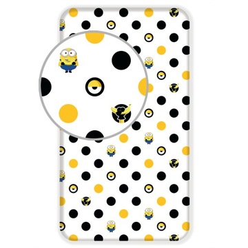 Prześcieradło z gumką bawełna 90x200cm Minionki Minions Banana