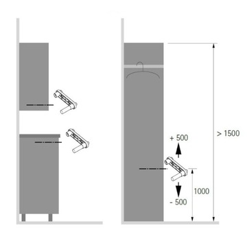 Hettich WingLine L push move system lewy biały do drzwi składanych Tip-On