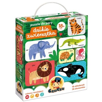 CZUCZU Puzzle do pary DZIKIE ZWIERZĄTKA 18m+