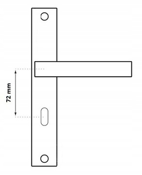 KLAMKA DRZWIOWA QUBIK 72MM WC KOLOR CZARNY