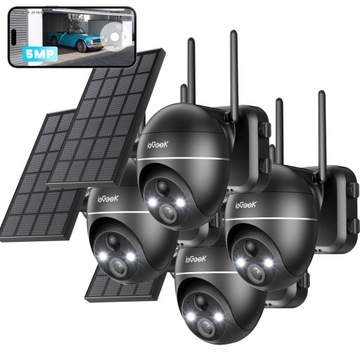 Kamera Zewnętrzna Solarna Obrotowa IP WiFi 5MP x 4