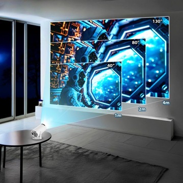 RZUTNIK PROJEKTOR ANDROID TV WIFI FULL HD PRZENOŚNY SMART GŁOŚNIK OSTROŚĆ +