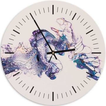 ZEGAR ścienny OKRĄGŁY FotoObraz 80cm Fiolet marmur