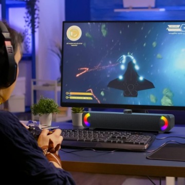 КОМПЬЮТЕРНЫЙ ДИНАМИК USB AUX SOUNDBAR RGB HPYLIF -H