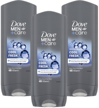 DOVE Men+Care żel pod prysznic dla mężczyzn Cool Fresh 3x400 ml