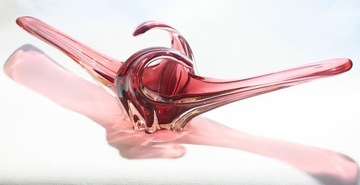 БОЛЬШАЯ ТАРЕЛКА МУРАНО 62 СМ! РОЗОВАЯ ИТАЛИЯ 2,96 КГ