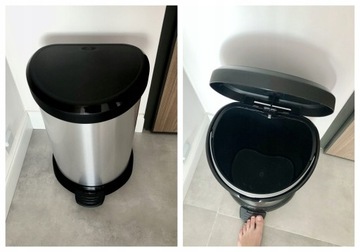 Контейнер для мусора с педалью 20л CURVER металлик