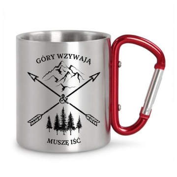 КРУЖКА С КАРАБИНОМ, ТУРИСТ, МЕТАЛЛ ПРИНТ, МАЛЬЧИК