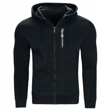 R2560 r. XL GŁADKA ROZPINANA BLUZA Z KAPTUREM