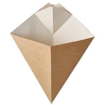 Rożek na frytki kieszonka na dip kraft 150g 50 szt