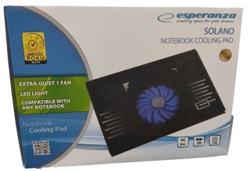 ОХЛАЖДАЮЩАЯ ПОДСТАВКА ДЛЯ НОУТБУКА ВЕНТИЛЯТОР ESPERANZA