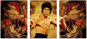 3x OBRAZ NA ŚCIANĘ LITTLE DRAGON BRUCE LEE 50x70