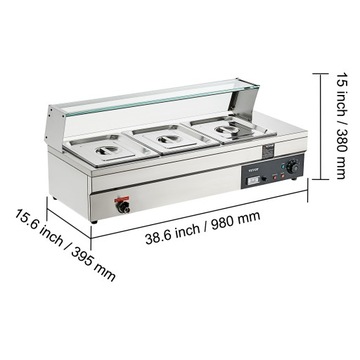 Подогреватель электрический VEVOR на 3 сковороды
