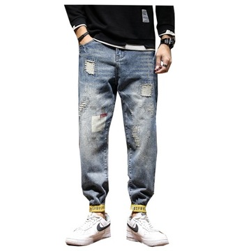 Ripped Jeans Men Harem Pants Loose Fit Baggy Jeans