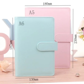 Macaron Color A5 A6 6-кольцевая папка-переплет из искусственной кожи с вкладышами из кожи для ноутбука