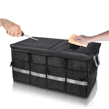 большая коробка, автомобильный органайзер, багажник с отделением, черный, жесткий