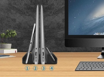 Алюминиевая подставка СЕРЫЙ VAZIO для ноутбука MacBook Tablet iPad 4 СЛОТА (N17-4-G)