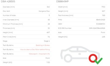 Передний комплект Golf 7R S3 TTS Leon Octavia CC DBA