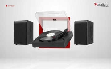 Проигрыватель проигрывателя с динамиками, винил AUDIZIO PRO+ черный