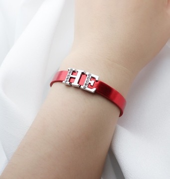 металлический браслет, браслет из экокожи на застежке женский, детский