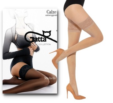 Pończochy samonośne LYCRA Gatta Michelle 1/2 beige