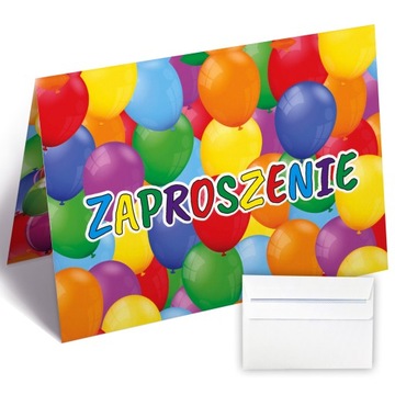 Zaproszenia dla Dzieci Dziecięce Urodzinowe Balony